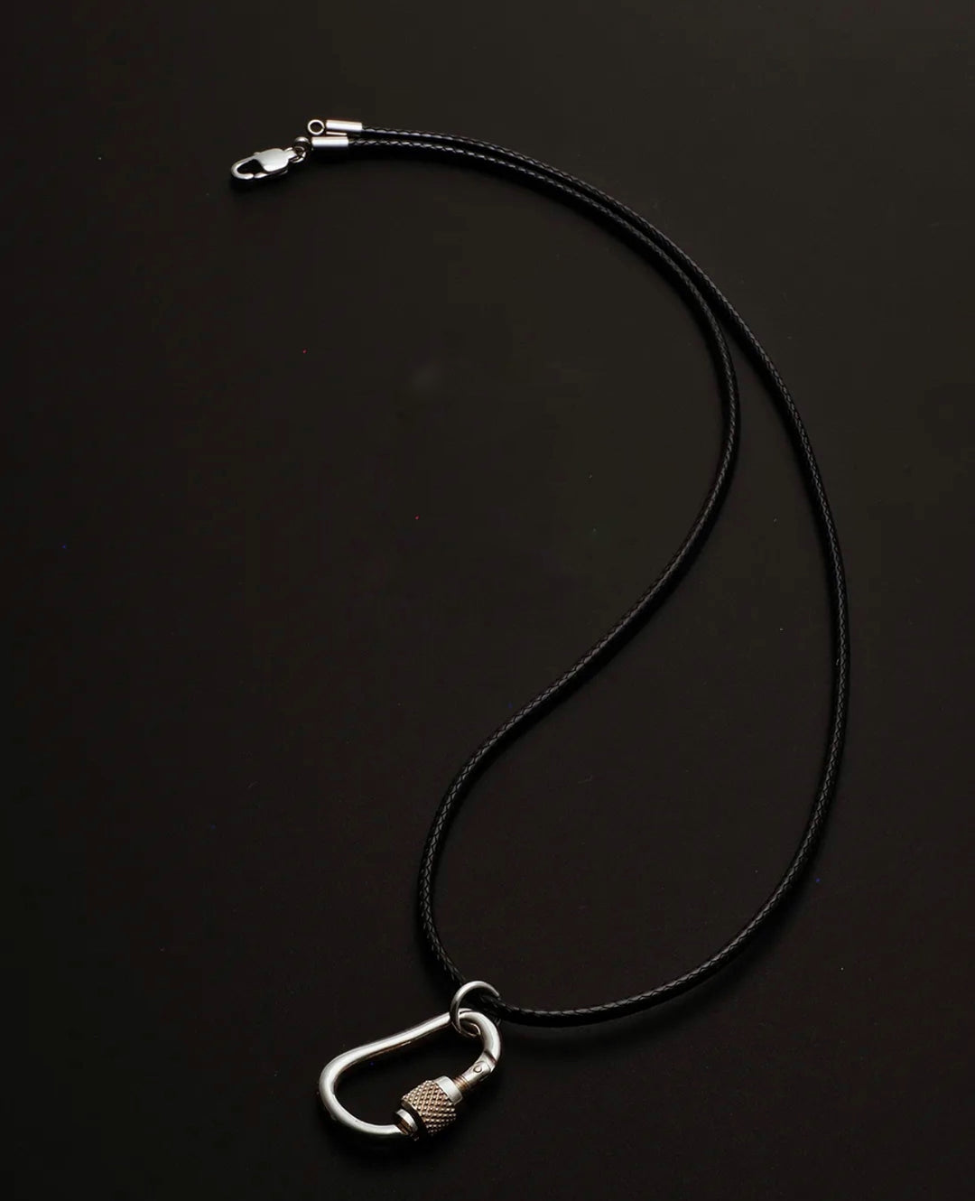Silver Carabiner Necklace Pendant