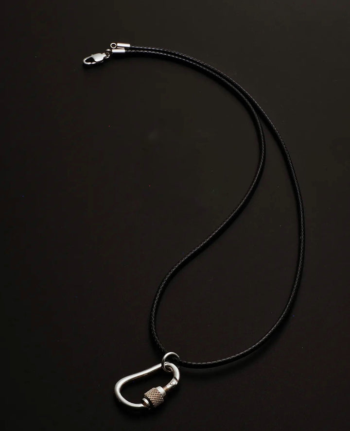 Silver Carabiner Necklace Pendant