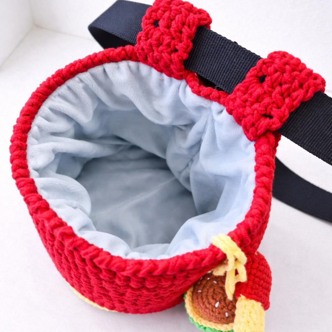 Crochet Fries & Burger Chalk Bag