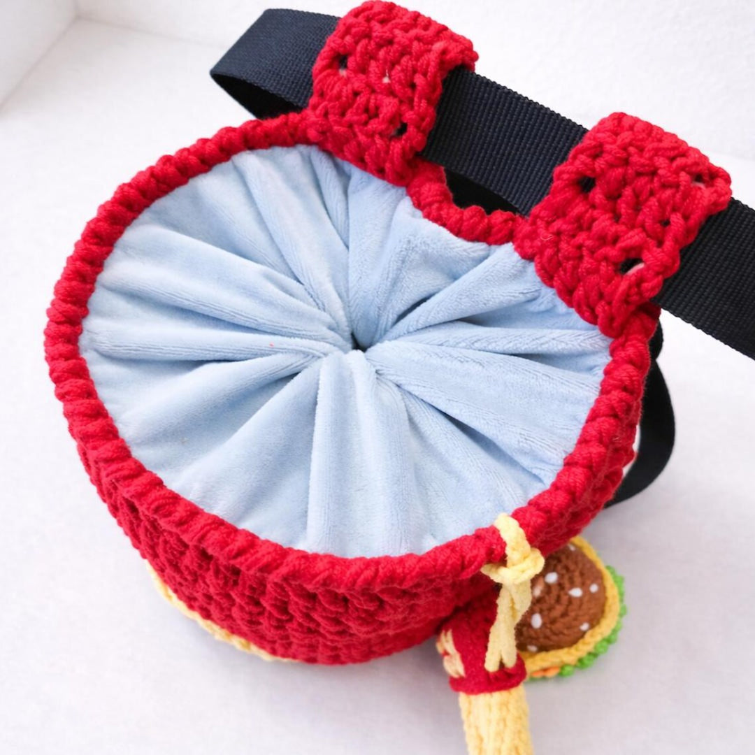 Crochet Fries & Burger Chalk Bag