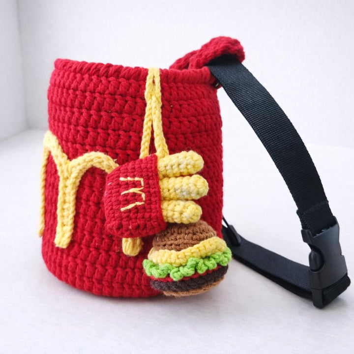Crochet Fries & Burger Chalk Bag