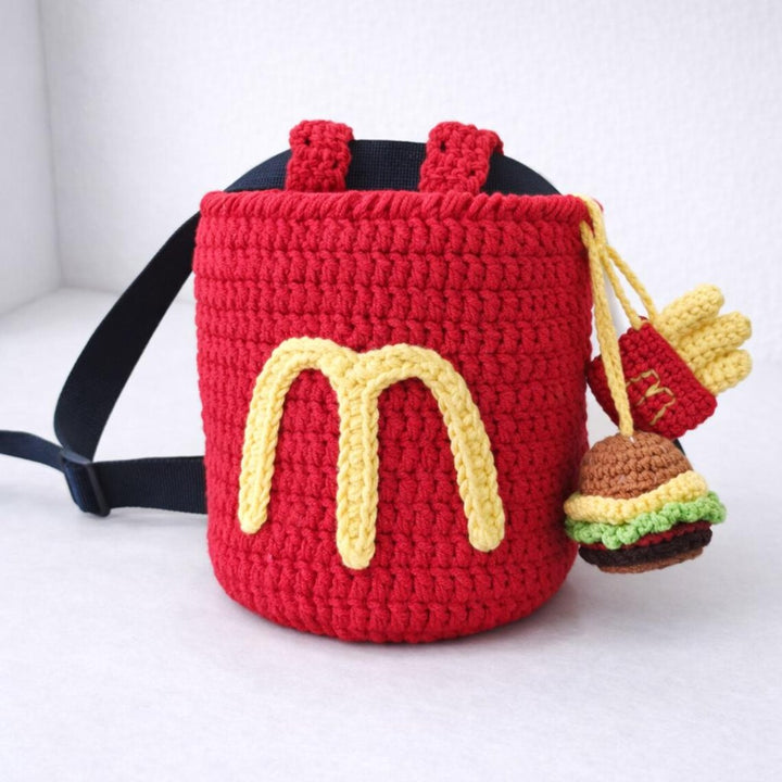 Crochet Fries & Burger Chalk Bag