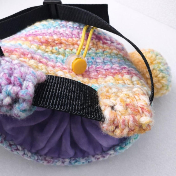 Crochet Macaron Monster Chalk Bag