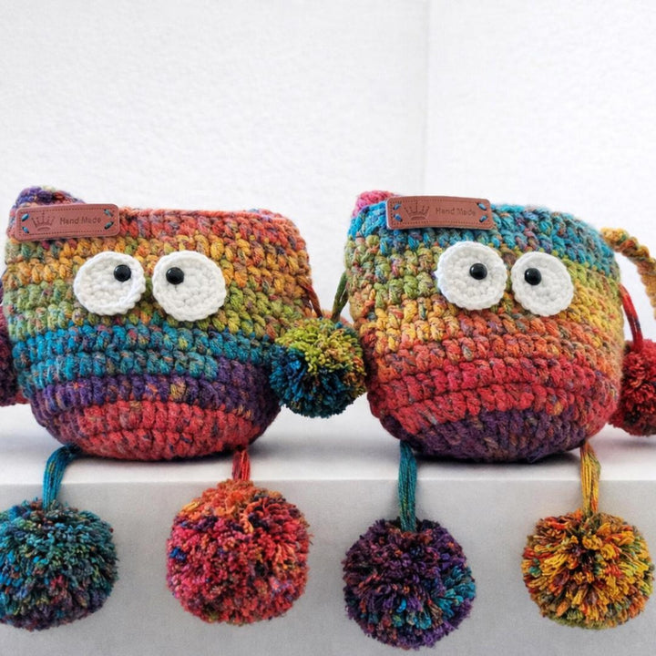 Crochet Rainbow Monster Crossbody Bag